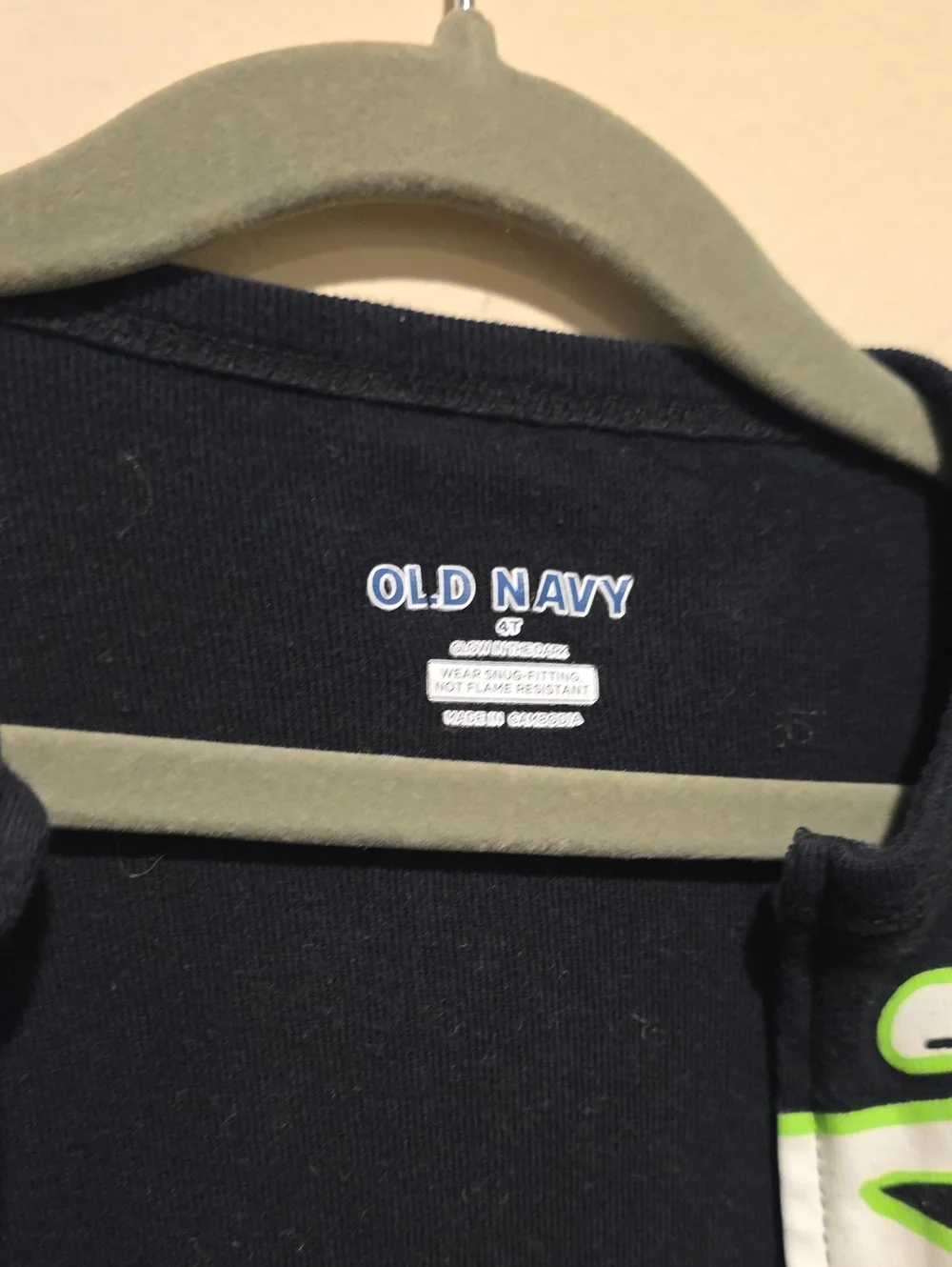 Old Navy Black Glow Skeleton One-Piece Pajamas 4 T Glow In The Dark